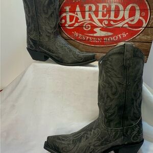 Laredo Black Western Boots with Embroidery
